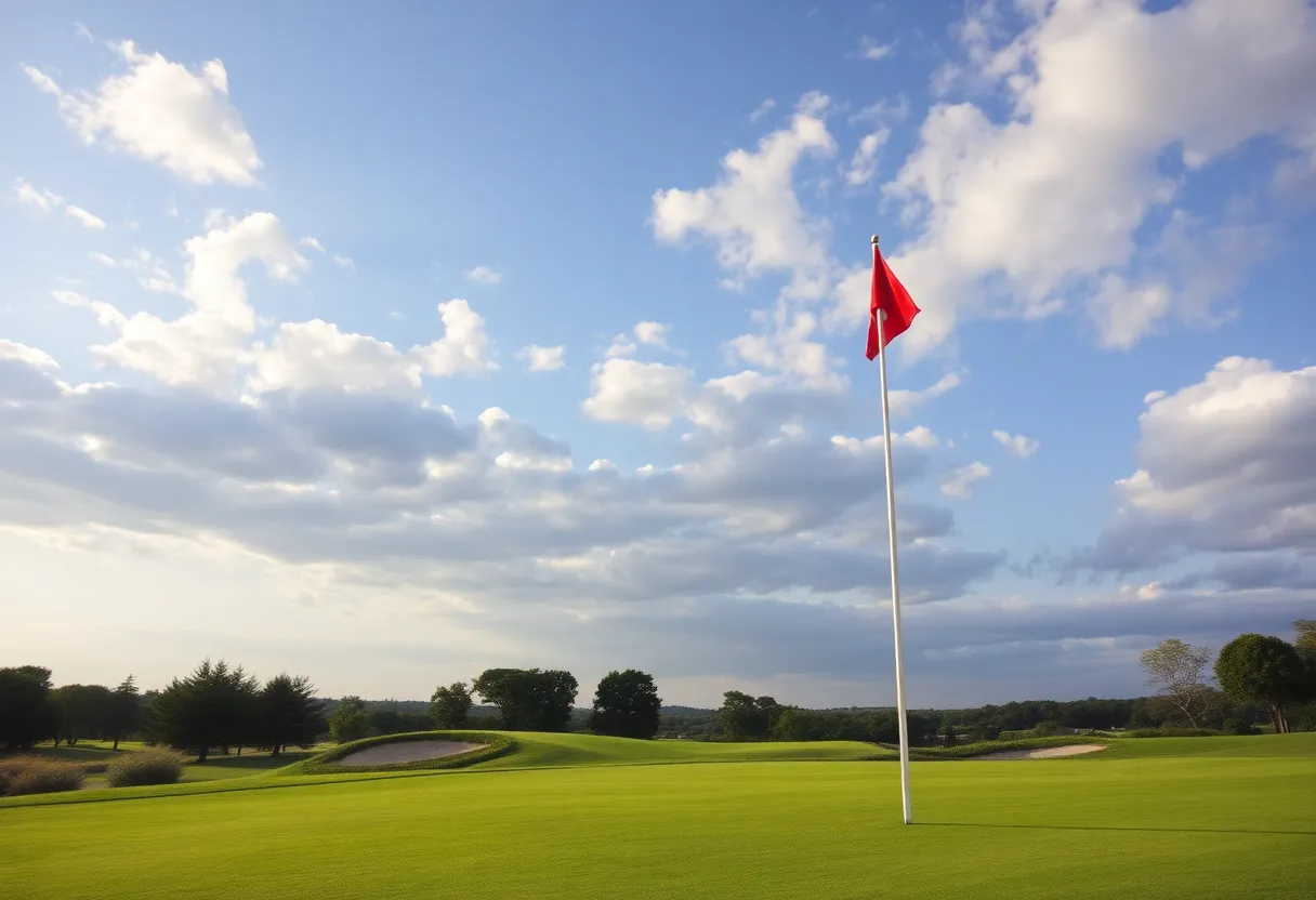 Close up of a beautiful golf course