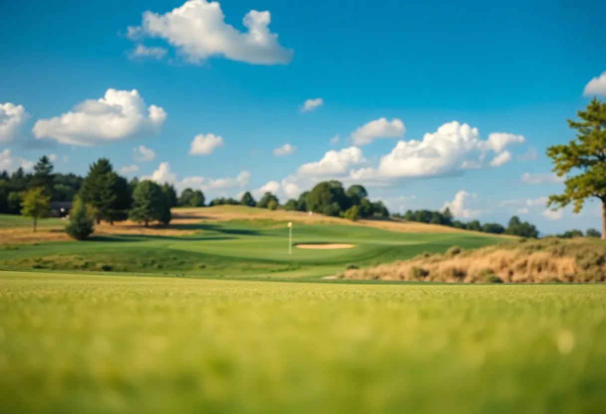 Close up of a beautiful golf course