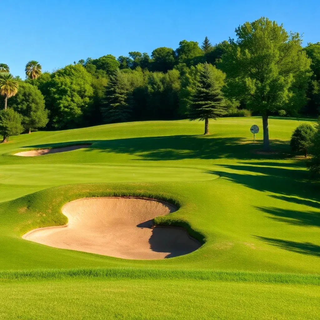 Close up of a beautiful golf course