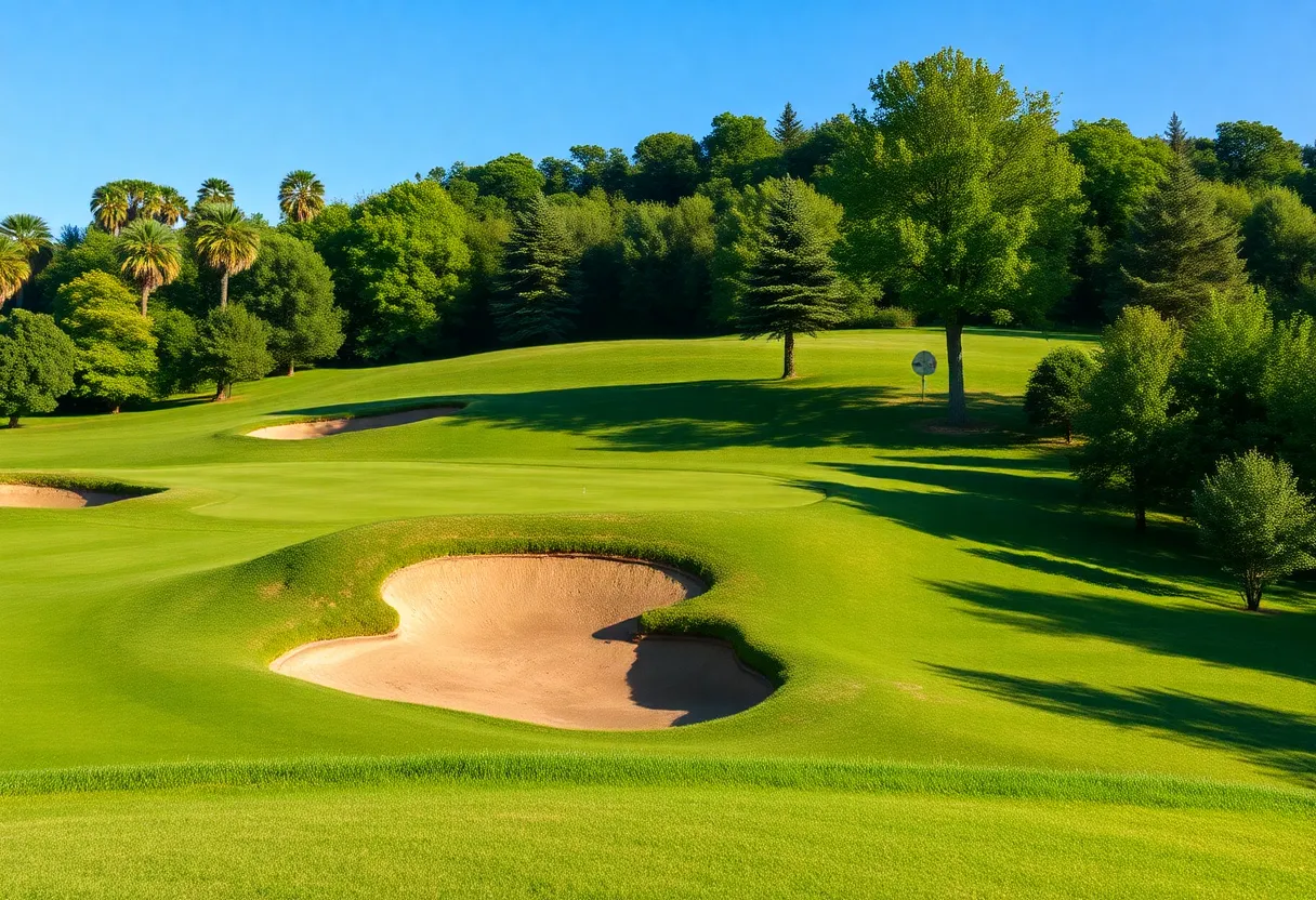 Close up of a beautiful golf course