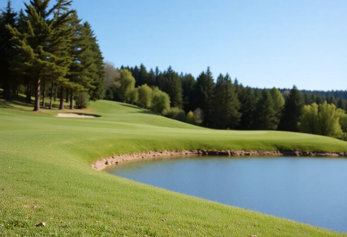 Close up of a beautiful golf course