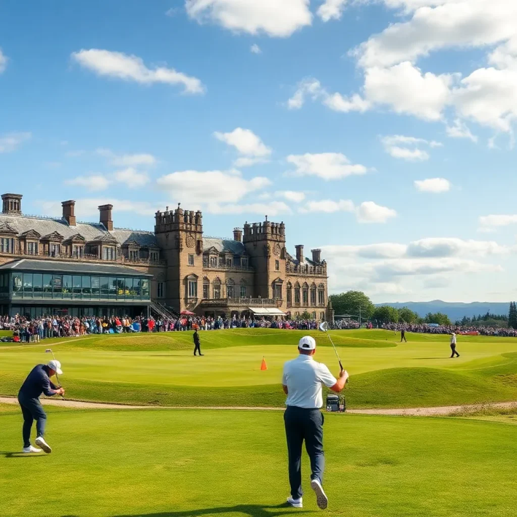 Beautiful golf course landscape in Scotland
