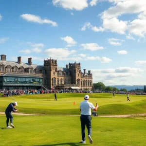 Beautiful golf course landscape in Scotland