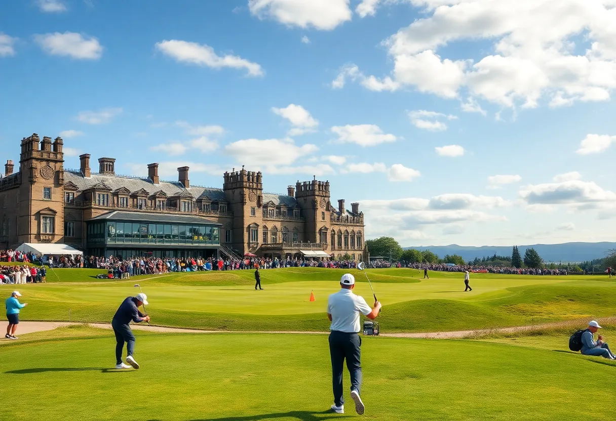 Beautiful golf course landscape in Scotland