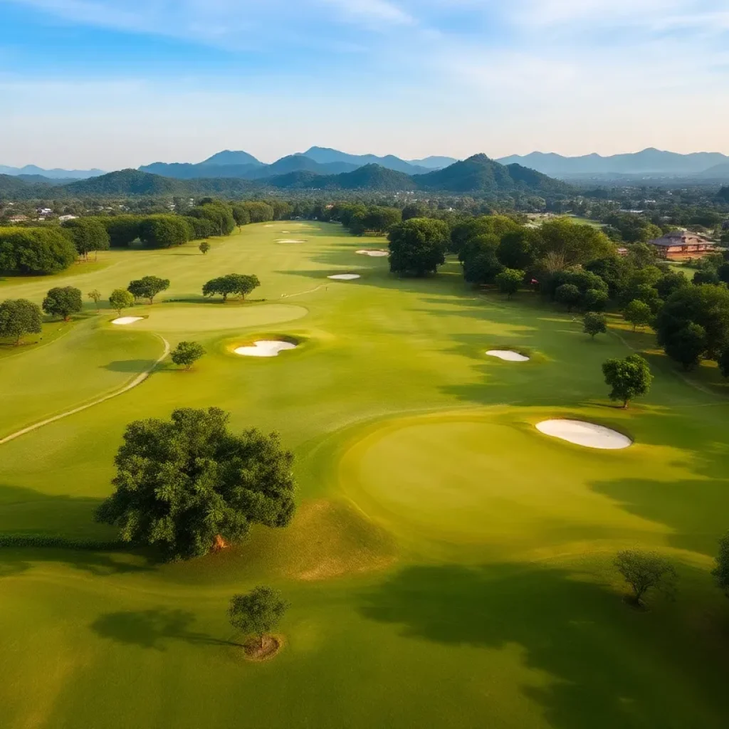Golfers enjoying a round at a beautiful golf course in Central Vietnam