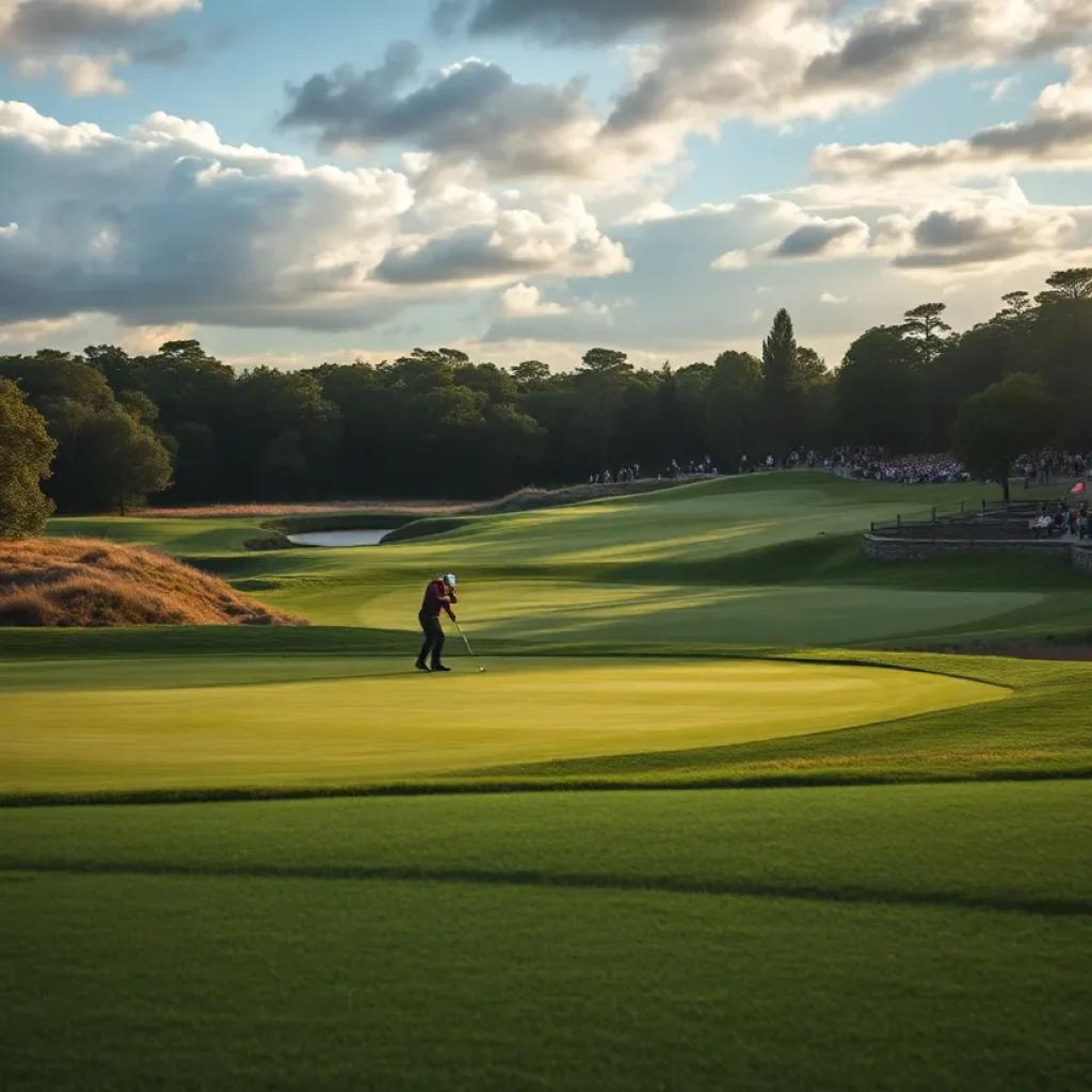Frustrated golfer on the course during a tournament