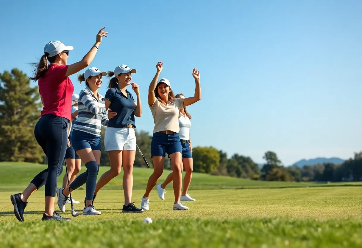 Florida Gators Women's Golf team celebrating a tournament win