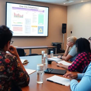 Community members engaged in a discussion about Jacksonville's transparency initiatives