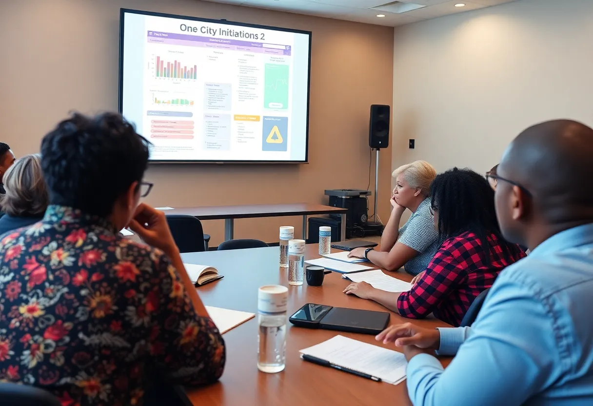 Community members engaged in a discussion about Jacksonville's transparency initiatives