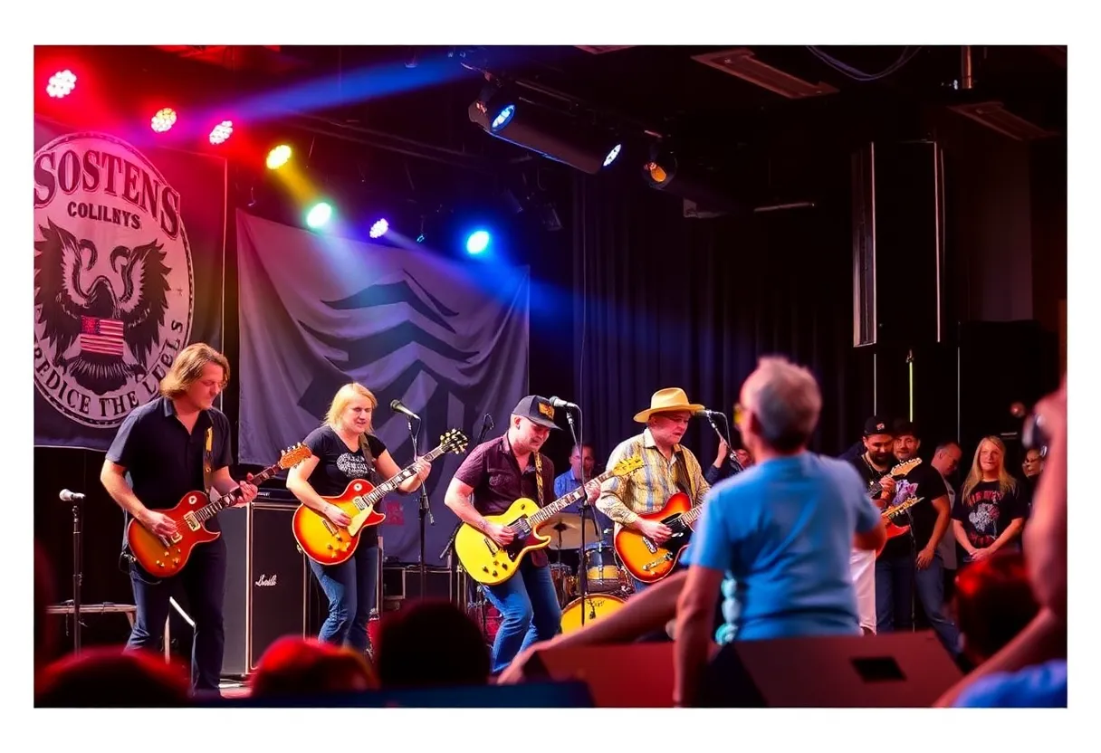 Musicians performing in Jacksonville celebrating Southern rock heritage
