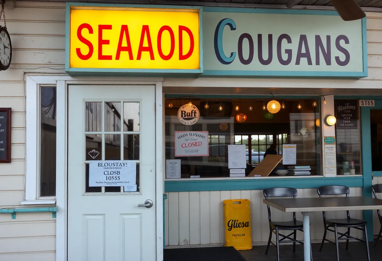 Closed sign at Ragtime Tavern in Atlantic Beach