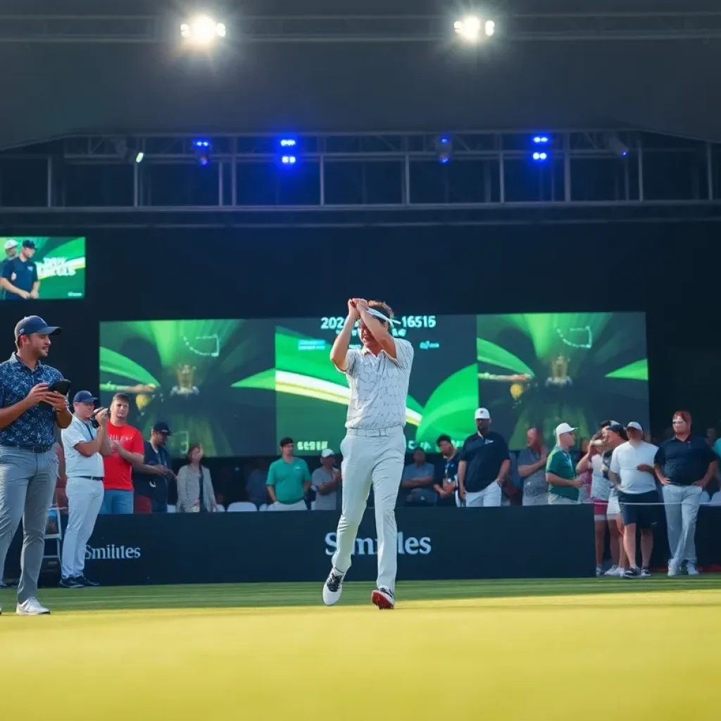 Players participating in the TGL Golf League match