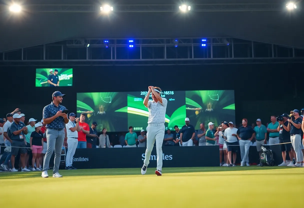 Players participating in the TGL Golf League match