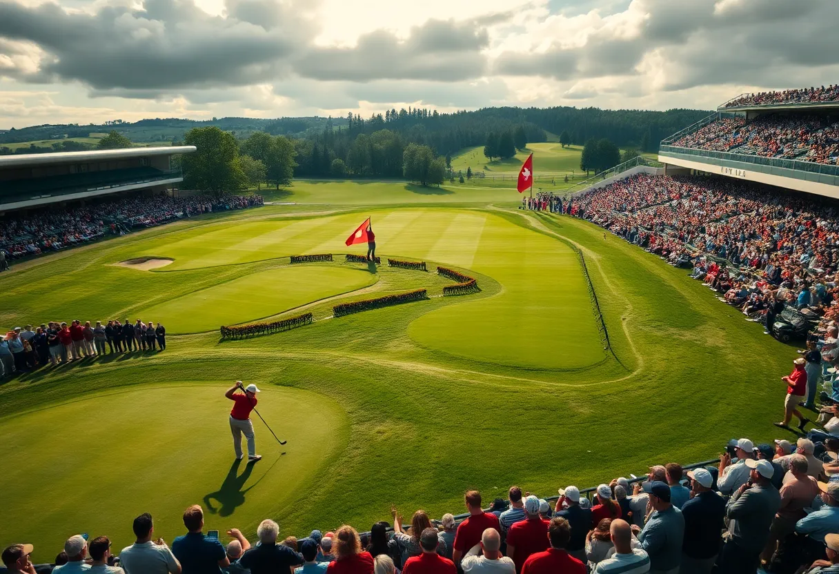 Dramatic golf match between two teams in TGL format