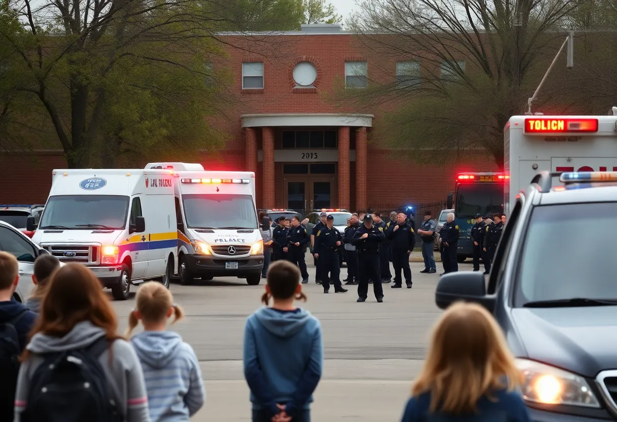 Westside High School during a lockdown response