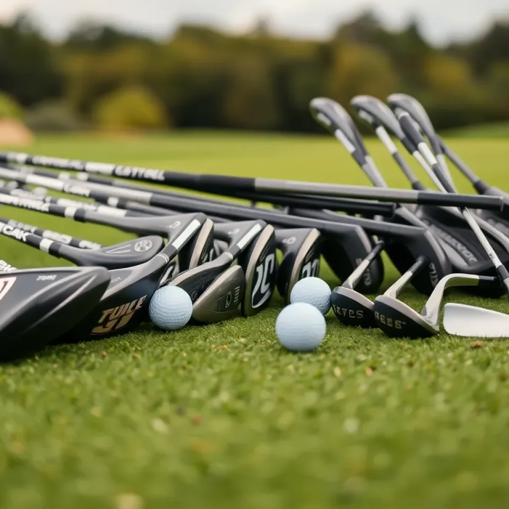 New Wildcat golf clubs displayed on a golf course