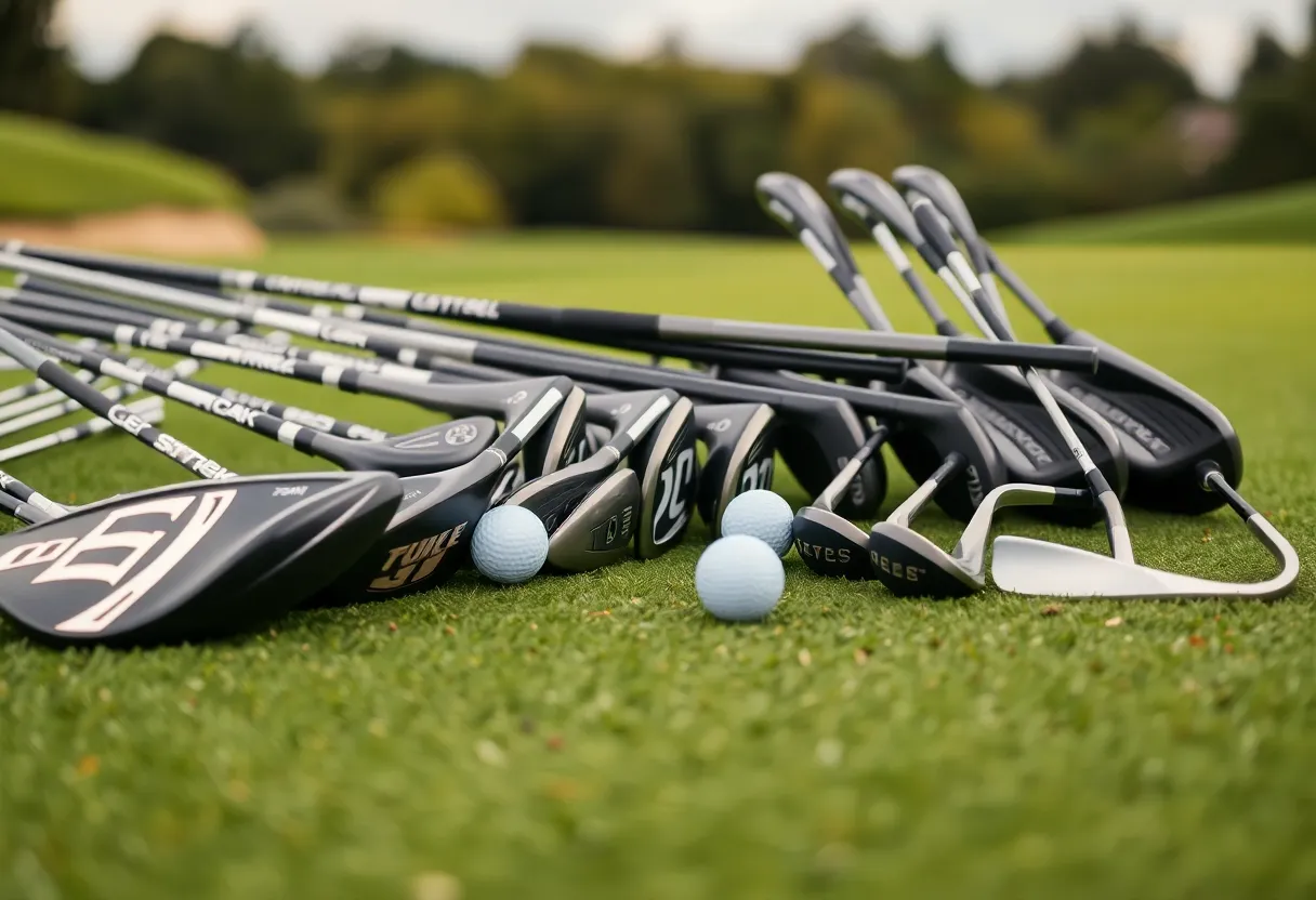 New Wildcat golf clubs displayed on a golf course