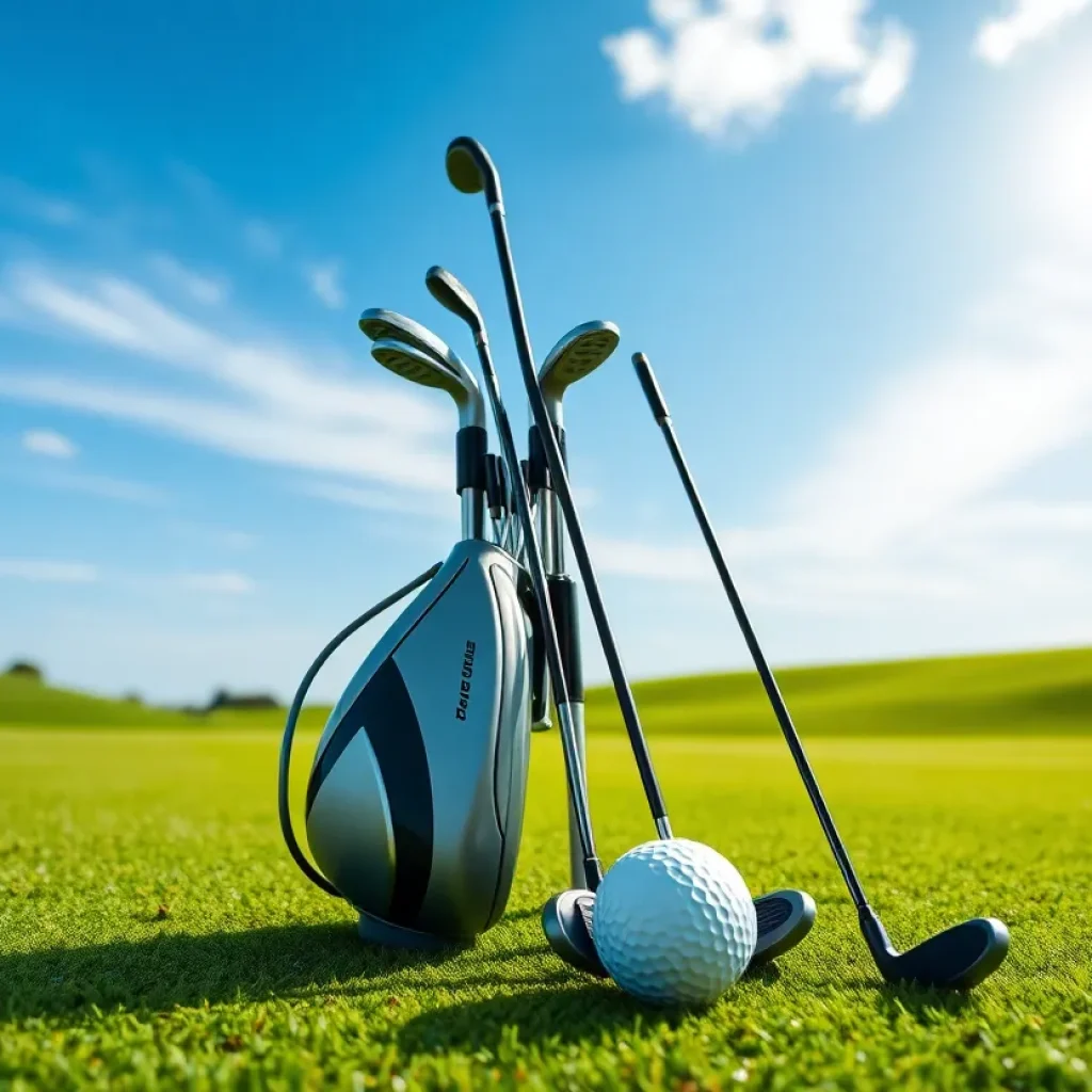 Wilson Dynapower golf club set on golf course