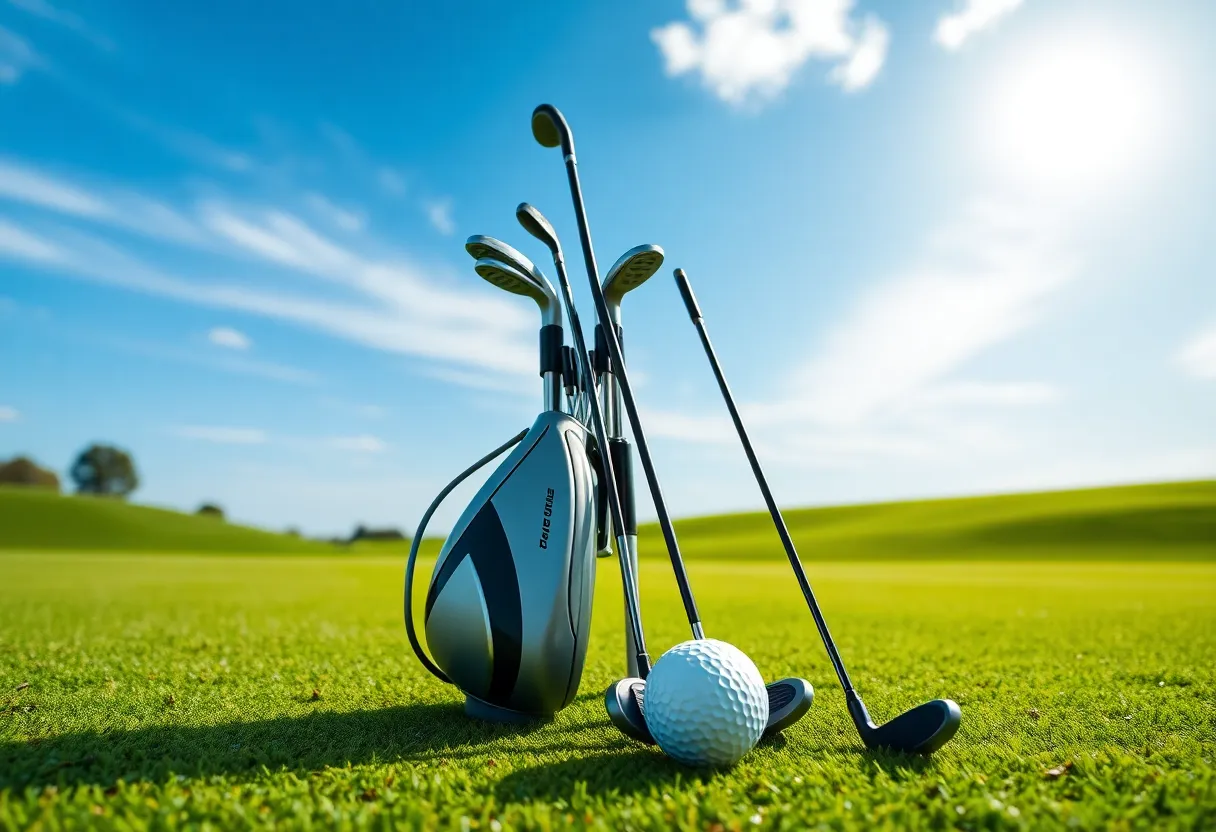 Wilson Dynapower golf club set on golf course