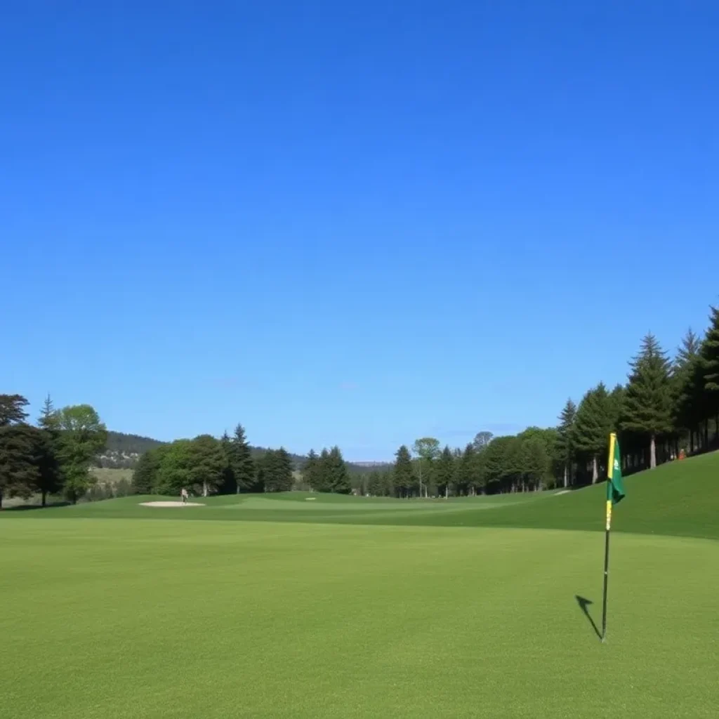 Close up of a beautiful green golf course
