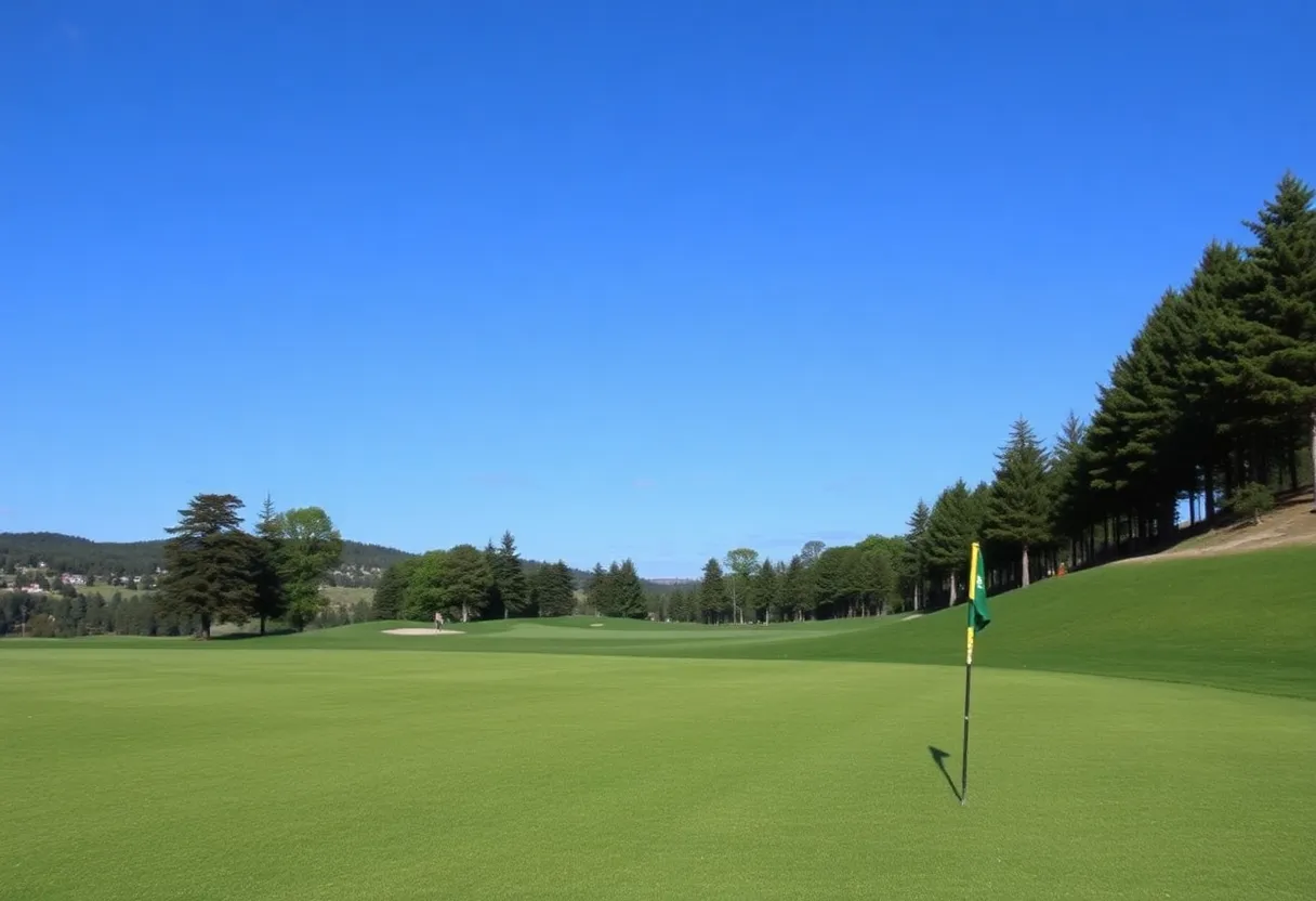 Close up of a beautiful green golf course