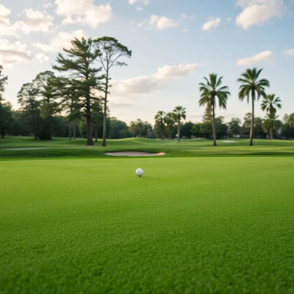 Close up of a beautiful golf course