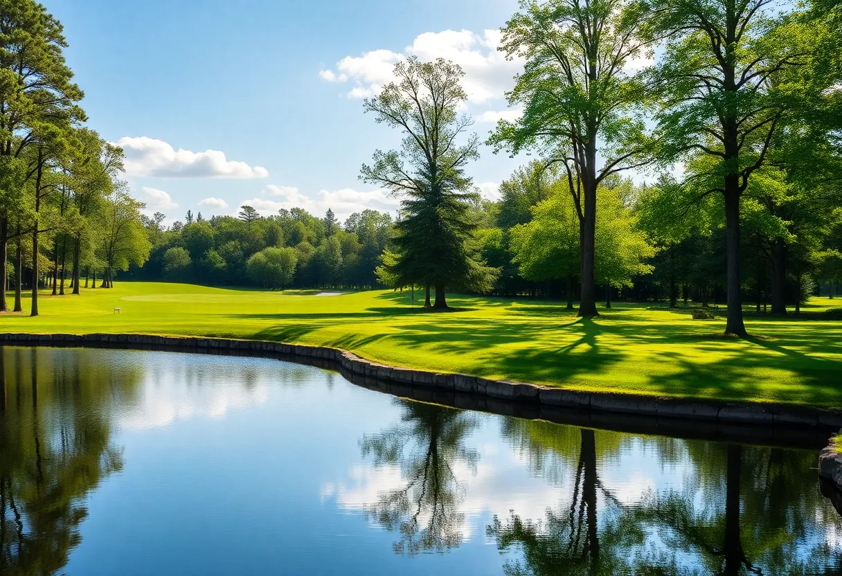 Close up of a beautiful golf course