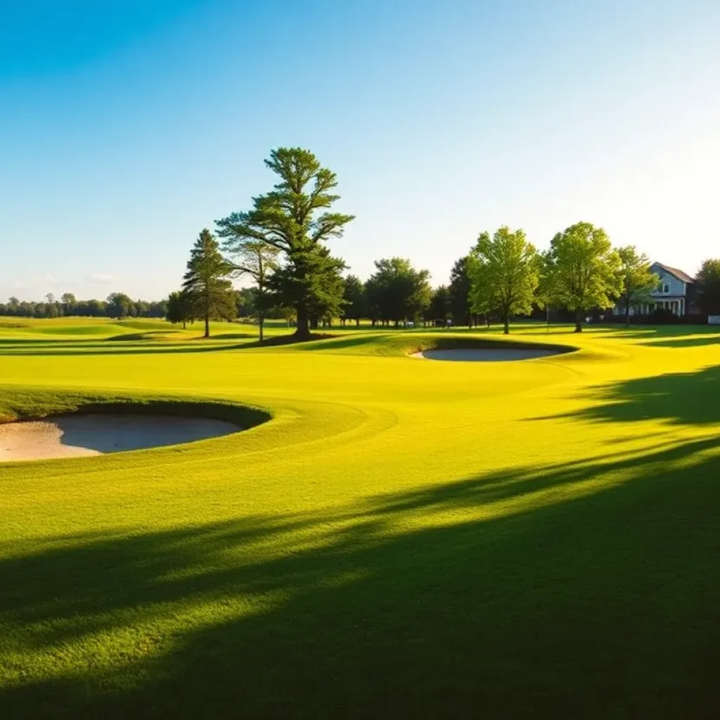 Close up of a beautiful golf course