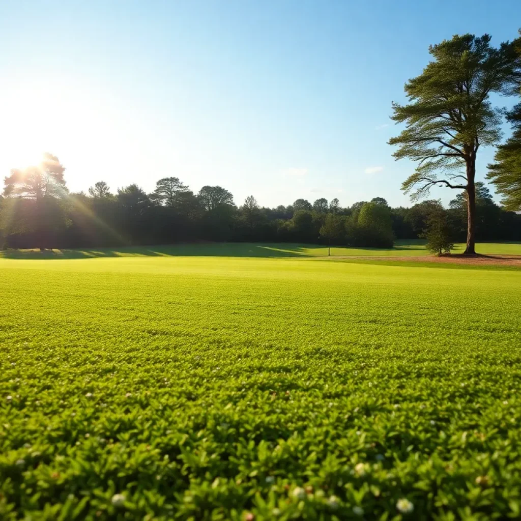 Close up of a beautiful golf course