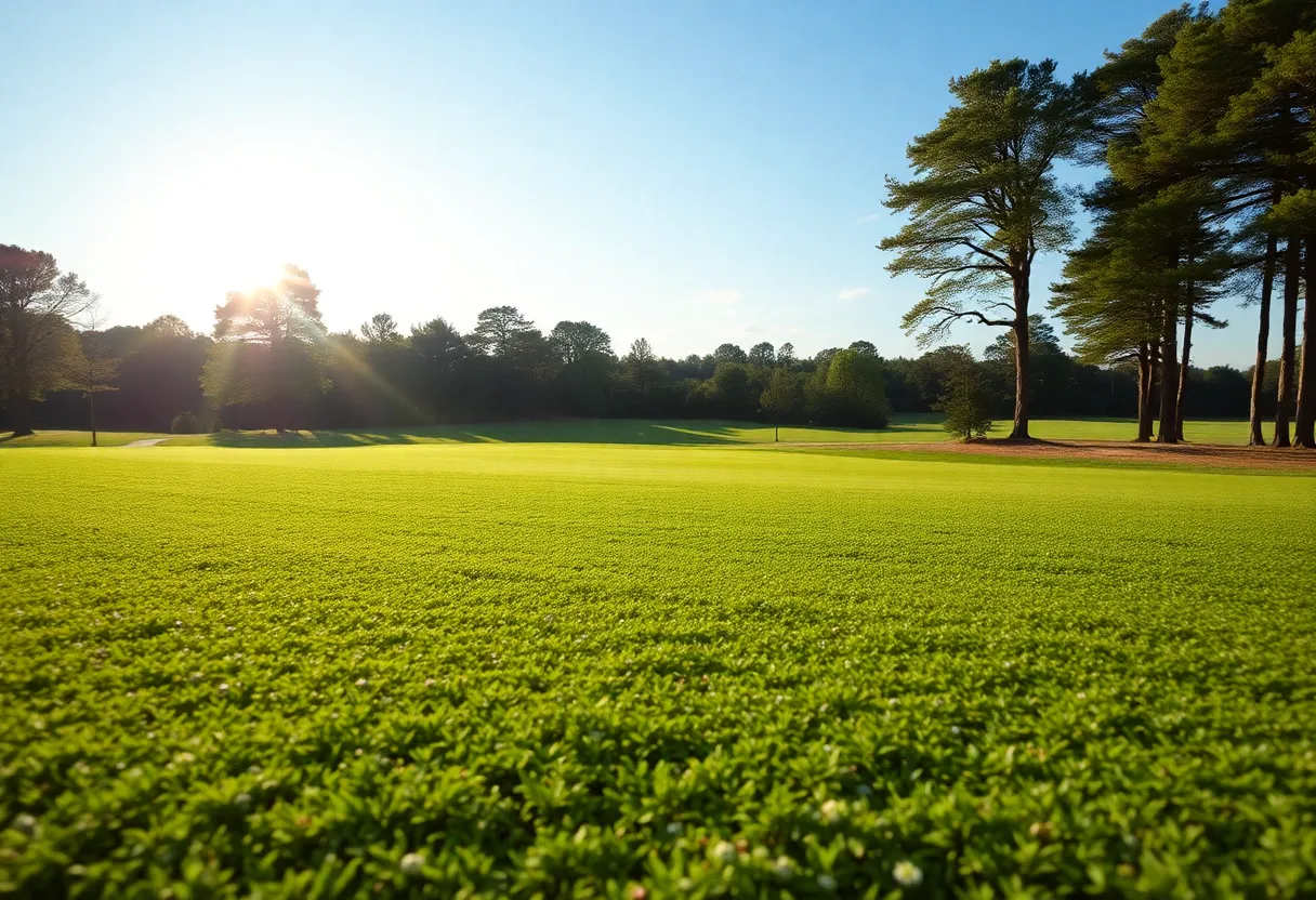 Close up of a beautiful golf course