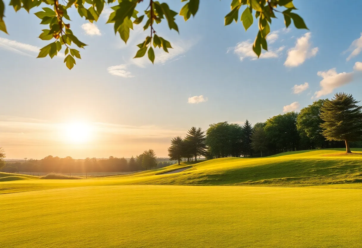 Close up of a beautiful golf course