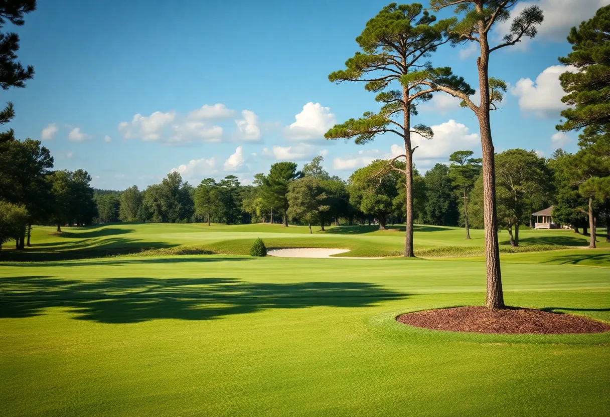 Close-up of a beautiful golf course