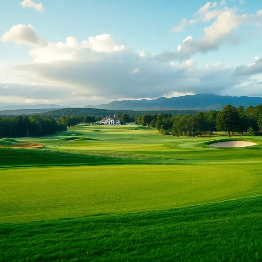 Close up of a beautiful golf course
