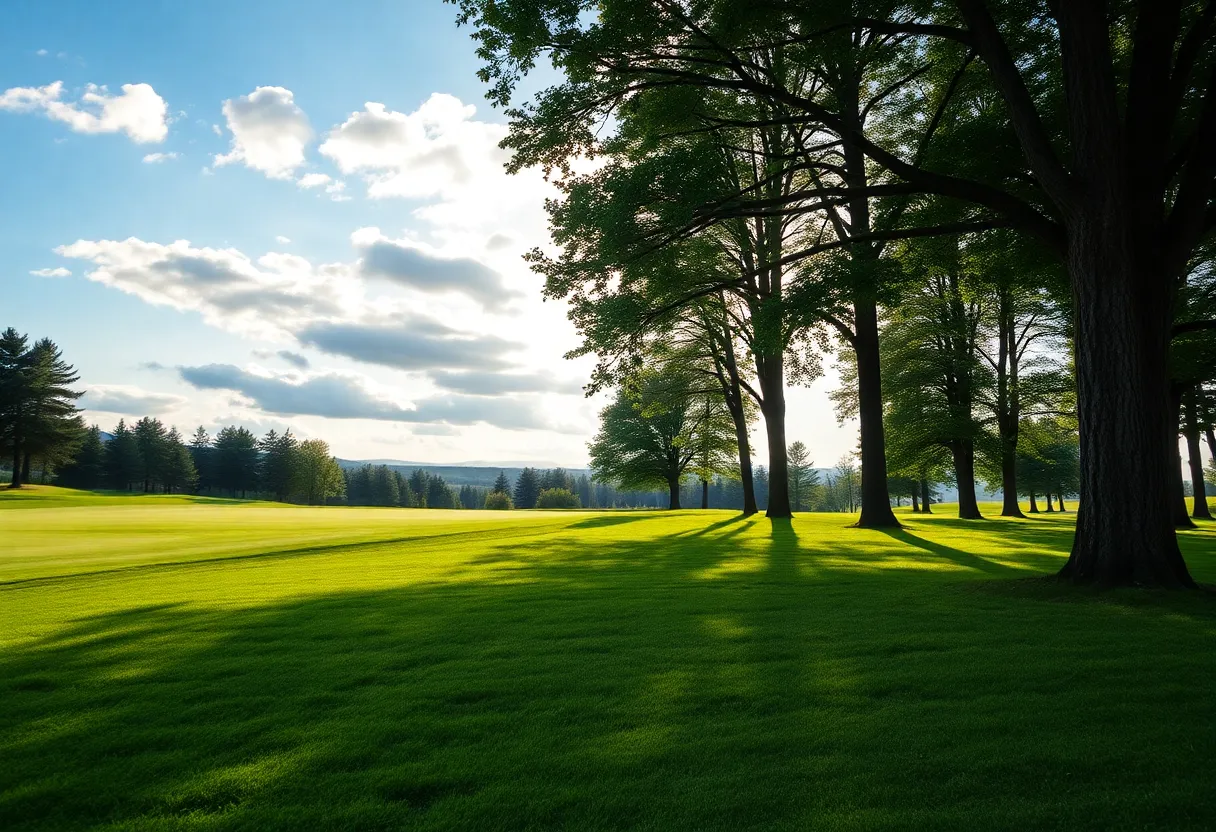 Close up of a beautiful golf course