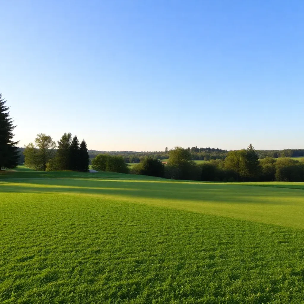 Close up of a beautiful golf course