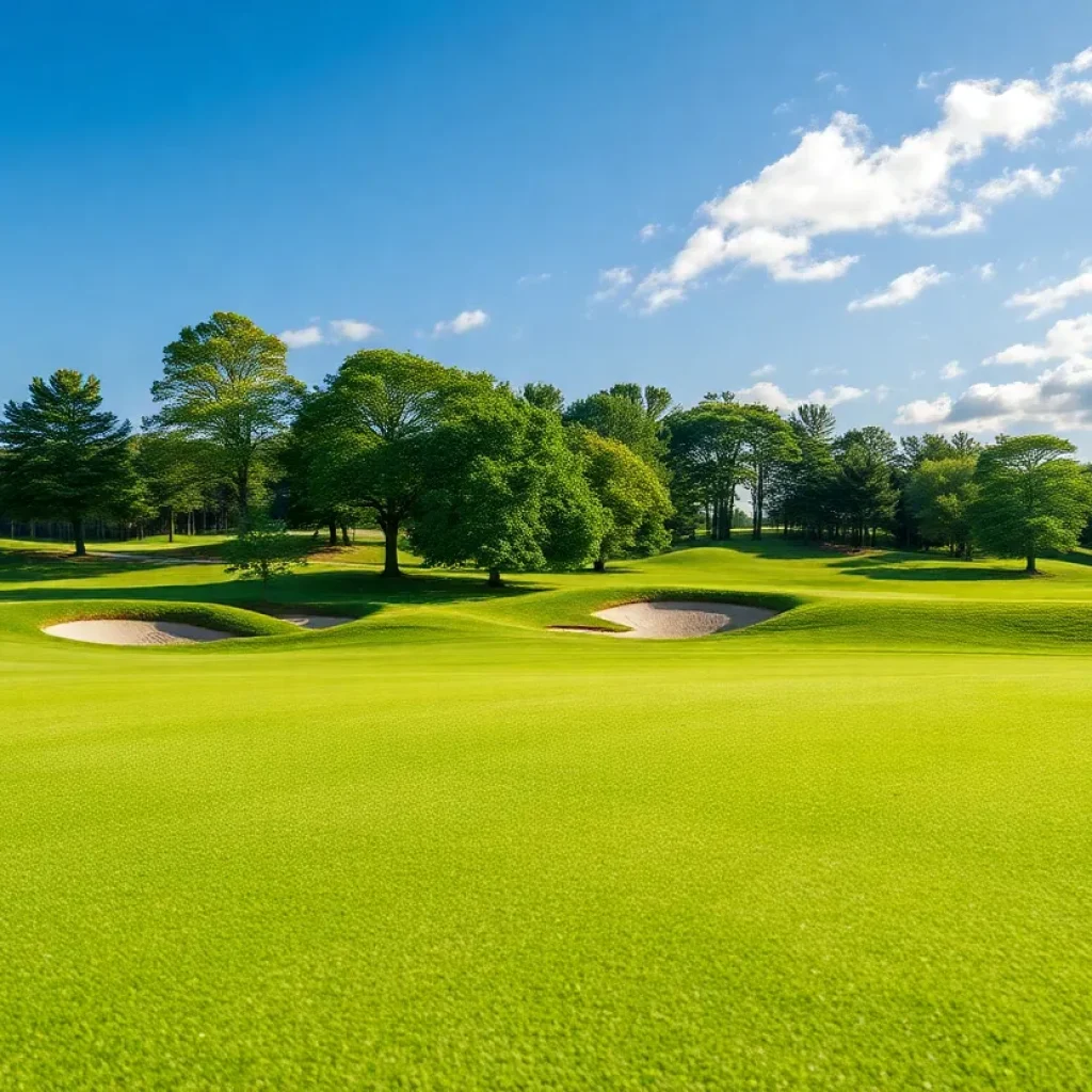 Close-up of a beautiful golf course