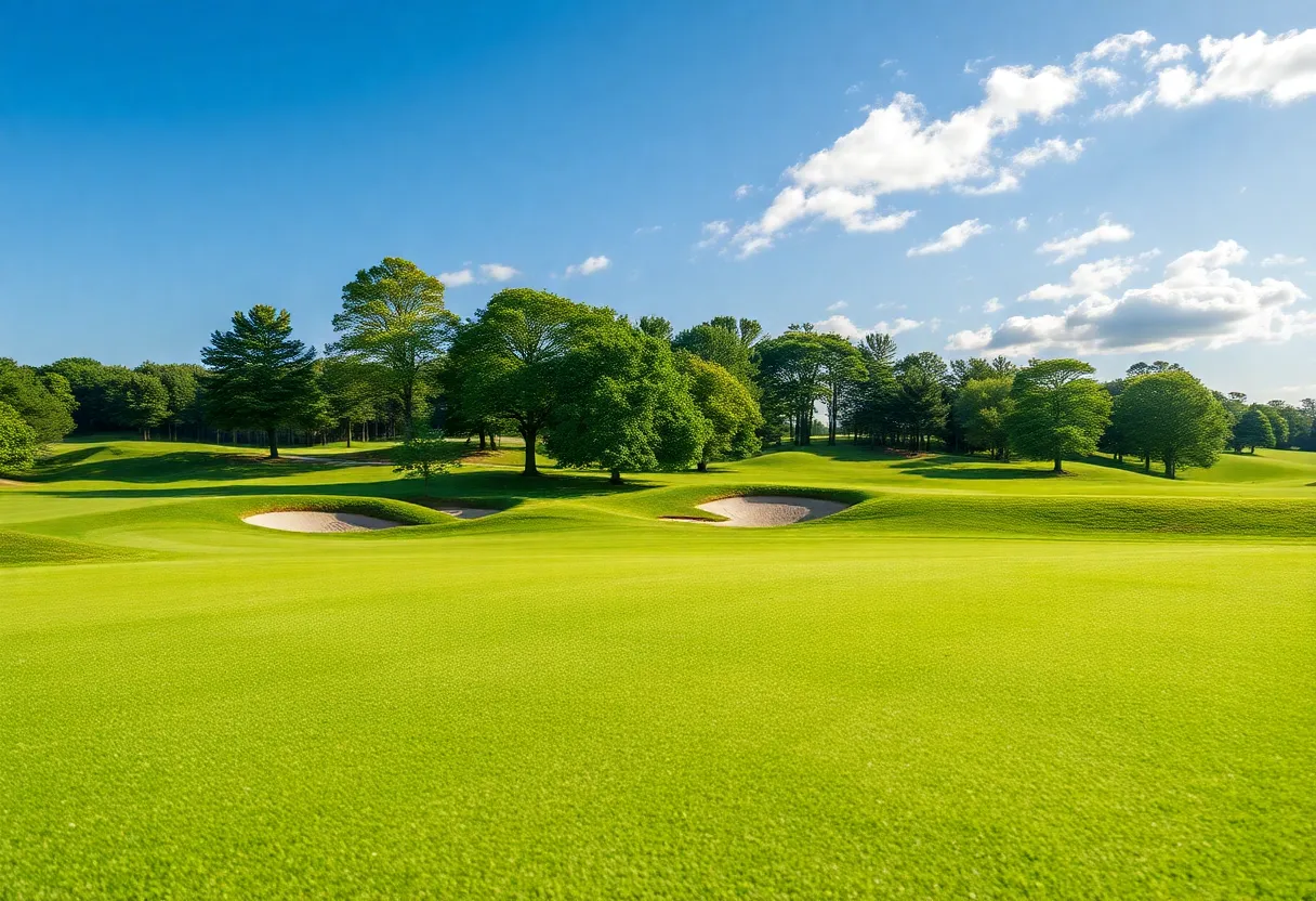 Close-up of a beautiful golf course