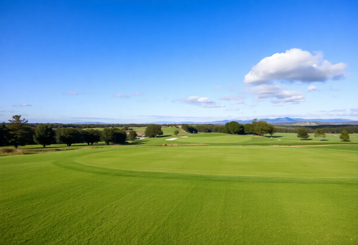Close-up of a beautiful golf course