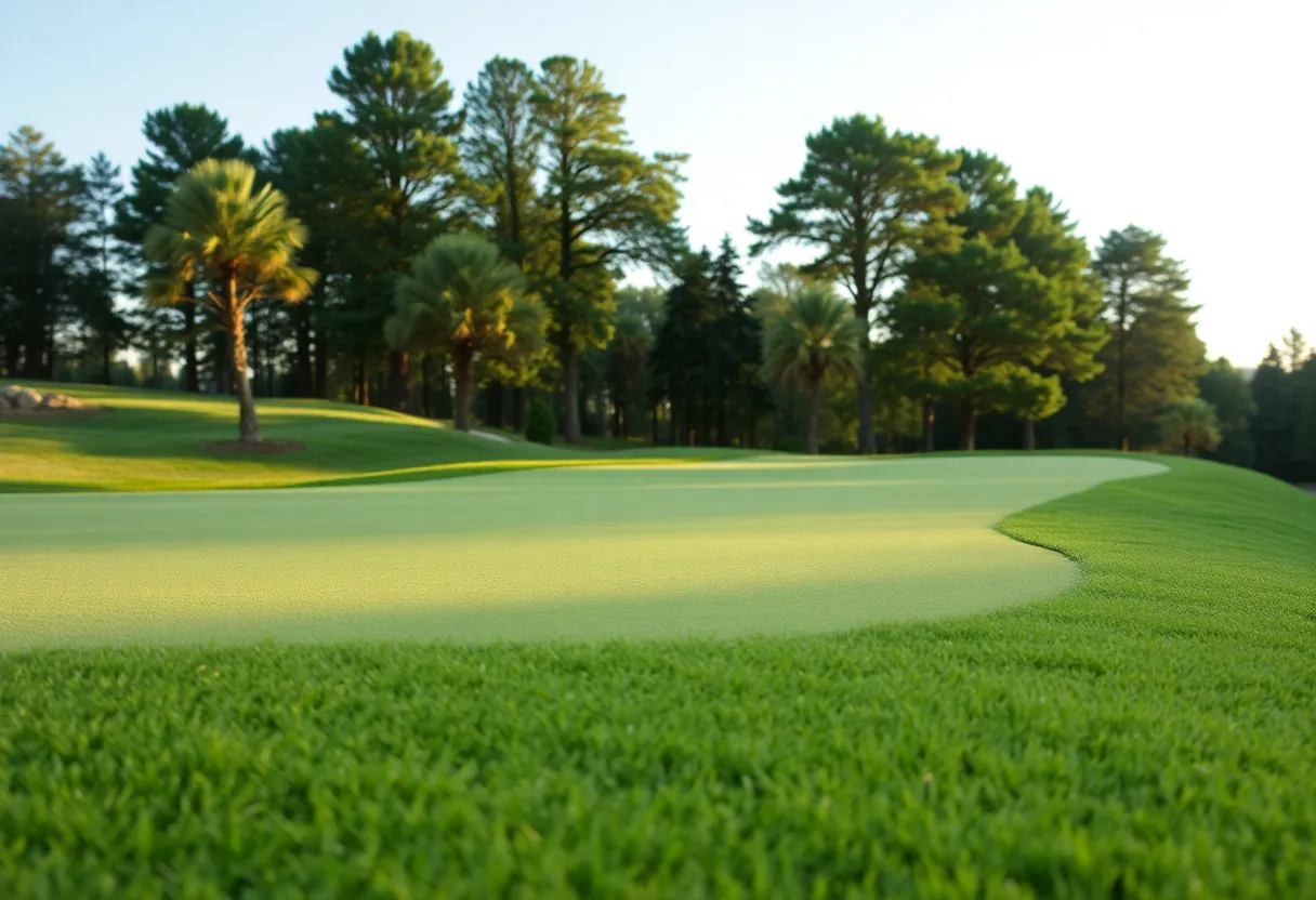 Close up of a beautiful golf course