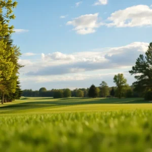 Close up of a beautiful golf course