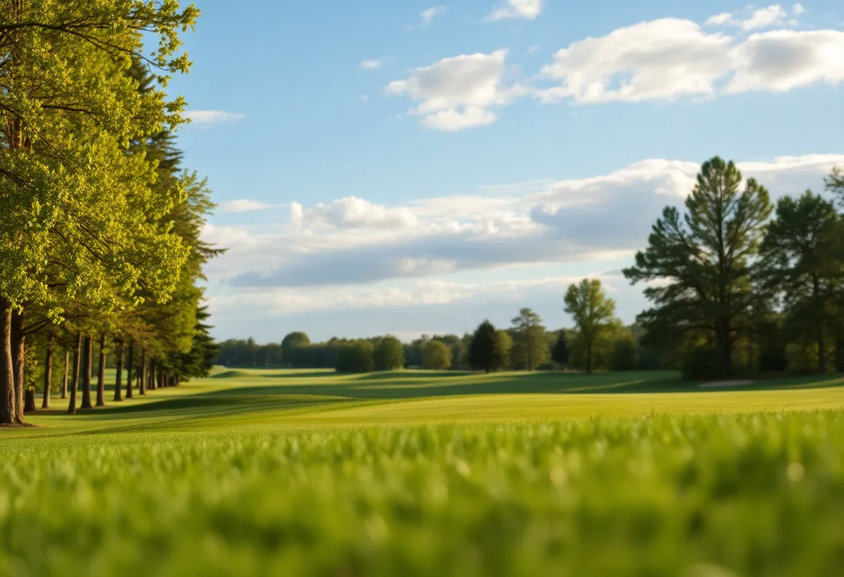 Close up of a beautiful golf course