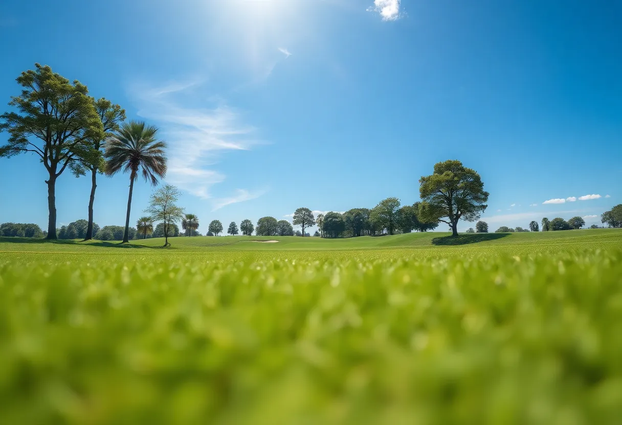 Close up view of a beautiful golf course