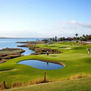 Challenging golf course with water hazards at the 2025 Cognizant Classic