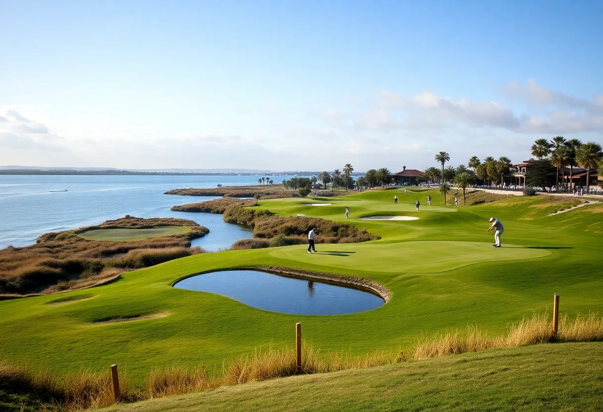 Challenging golf course with water hazards at the 2025 Cognizant Classic