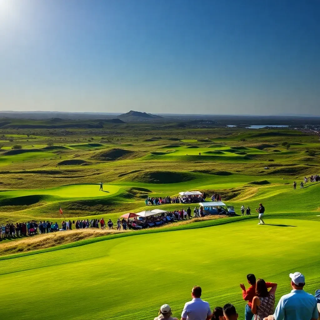 Golf players competing at Abu Dhabi HSBC Championship