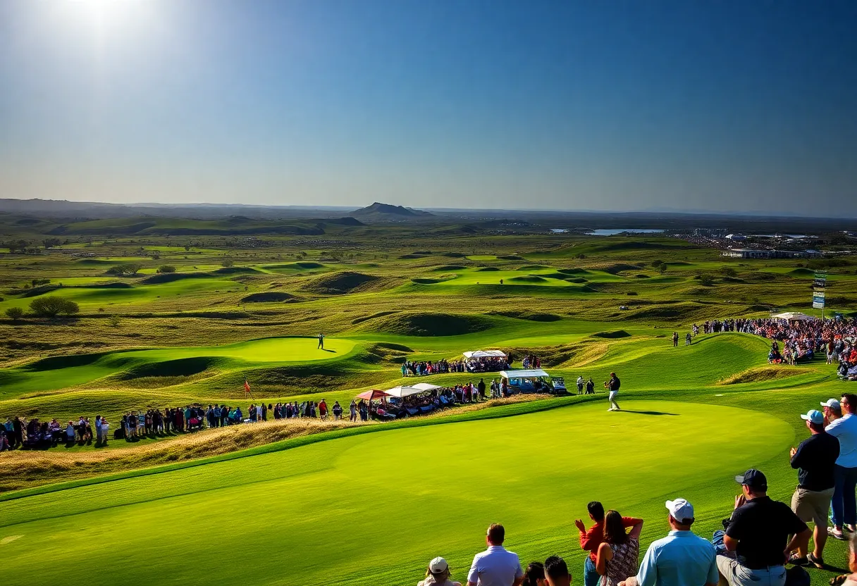Golf players competing at Abu Dhabi HSBC Championship