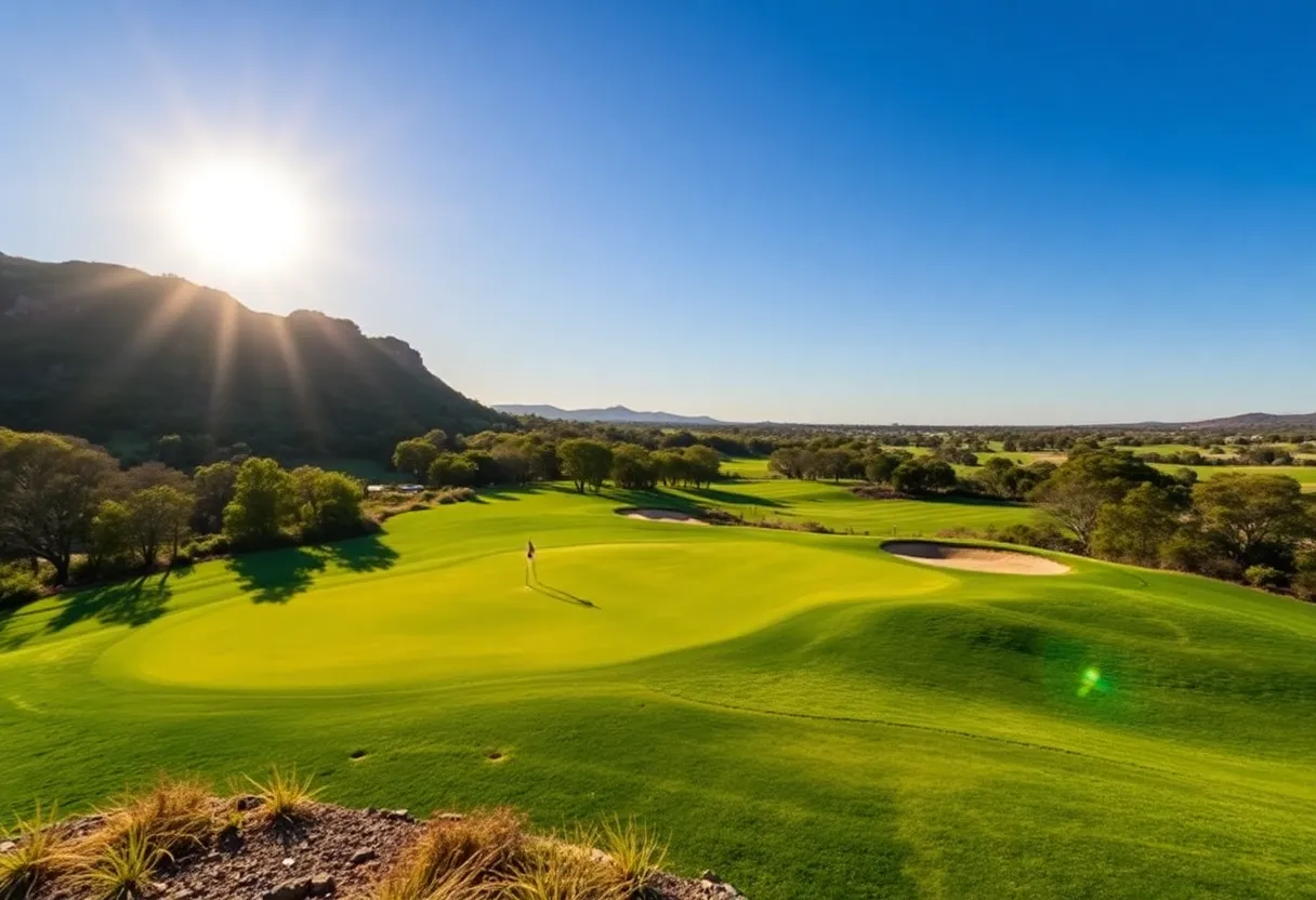 Golfers playing on an Australian golf course