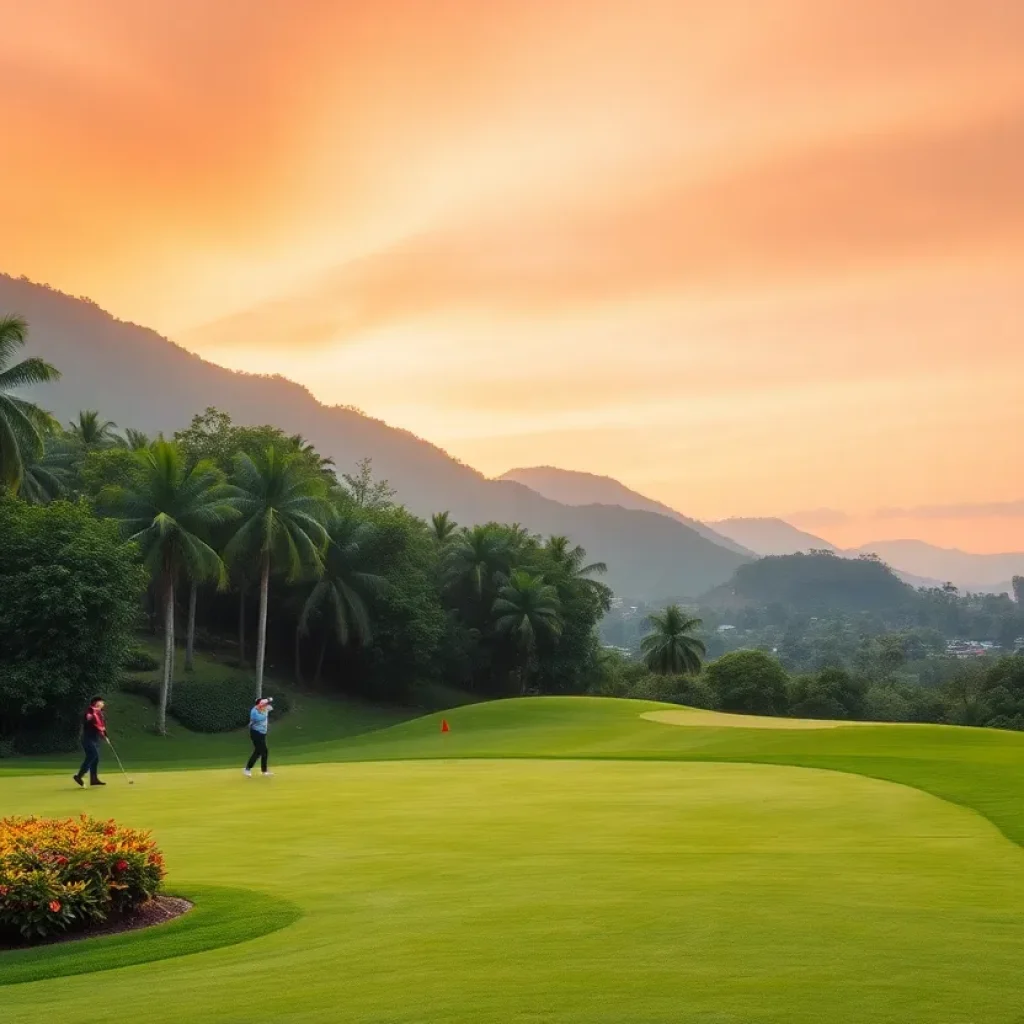 Scenic view of a golf course in Central Vietnam
