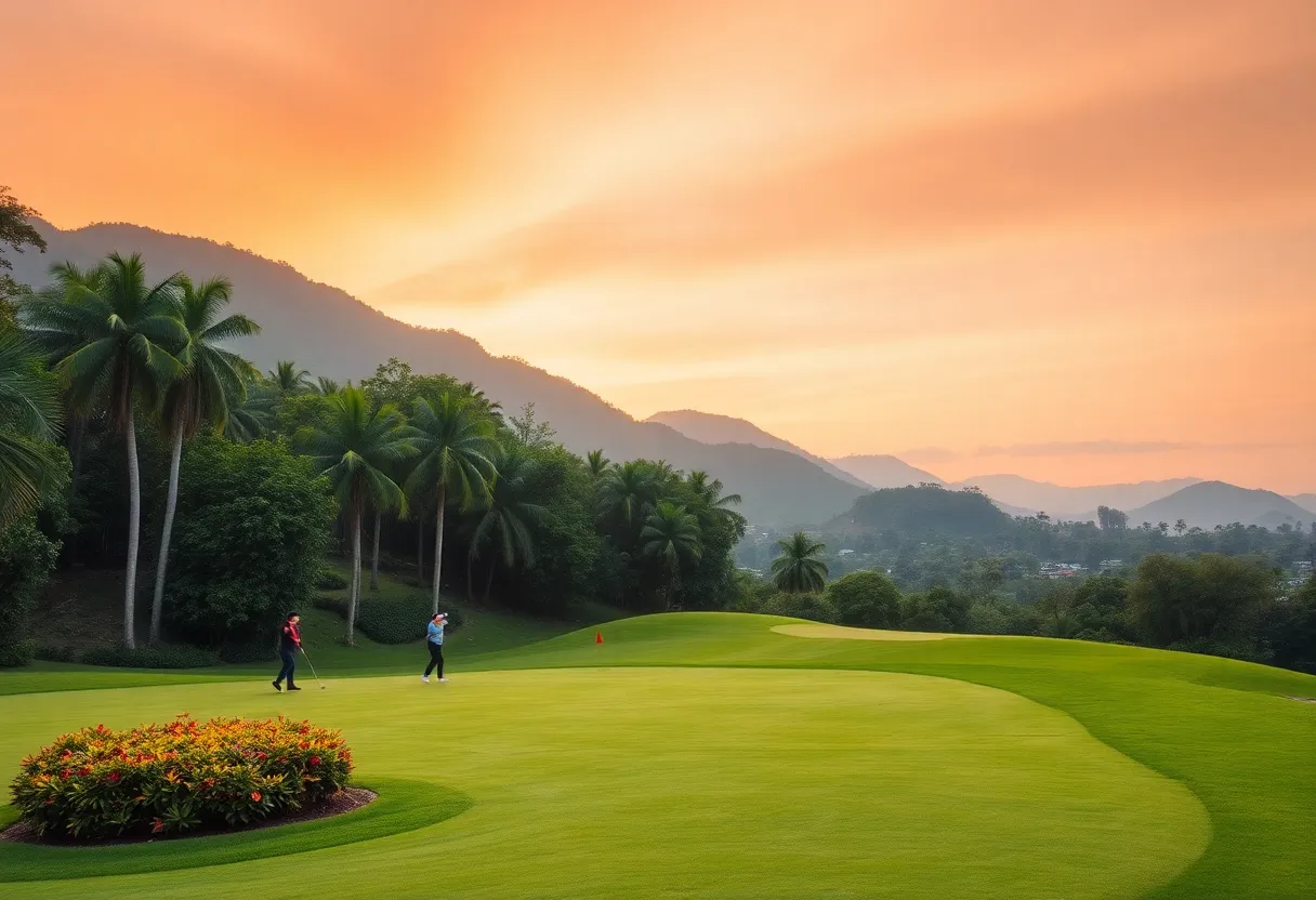 Scenic view of a golf course in Central Vietnam