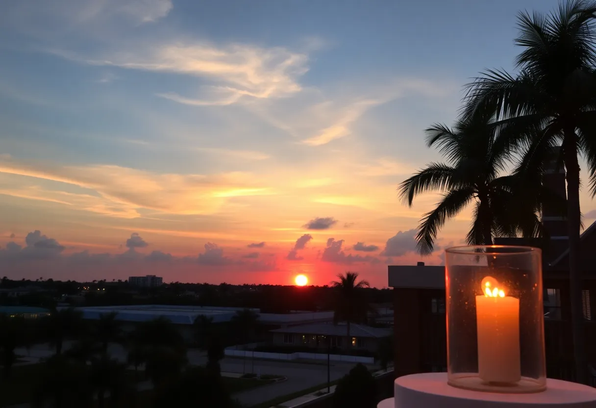 Serene sunset over Delray Beach representing remembrance